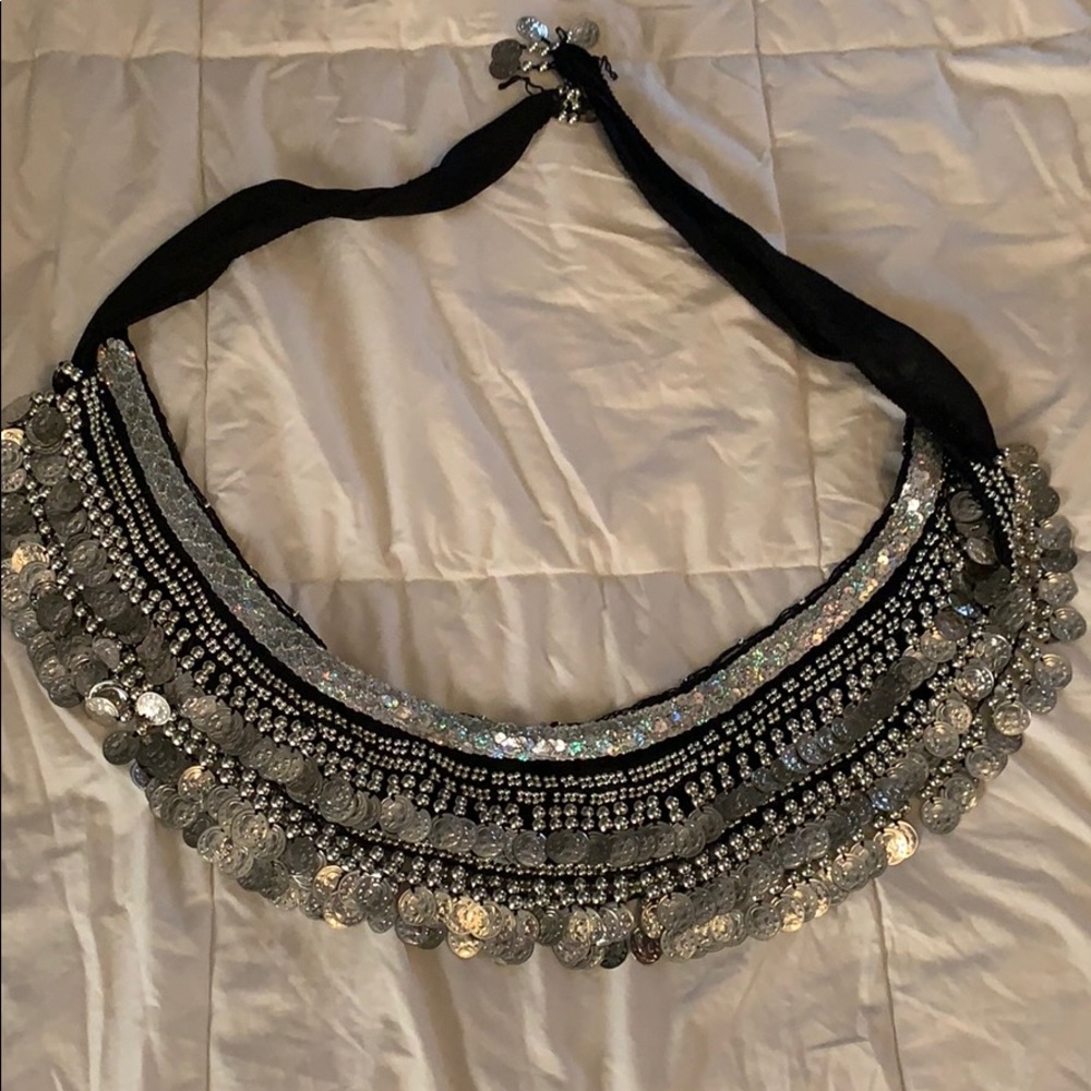 Velvet belly dancer coin belt